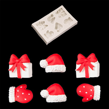 Силиконовый молд "Шапка, варежка, подарок" 7*11 см