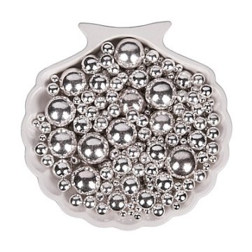 Посыпка кондитерская «Жемчуг Металлик микс размеров» (цвет Серебро), 40 гр