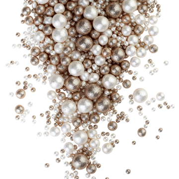 № 792 Рисовое драже в глазури "Блеск Золото/Белый", 50гр