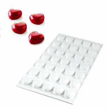 Форма для муссовых пирожных "Сердца" MLoves, 35 ячеек