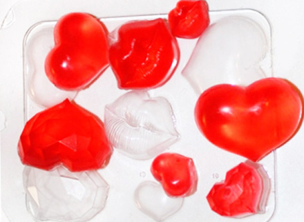 Сердечки-поцелуйчики, форма пластиковая