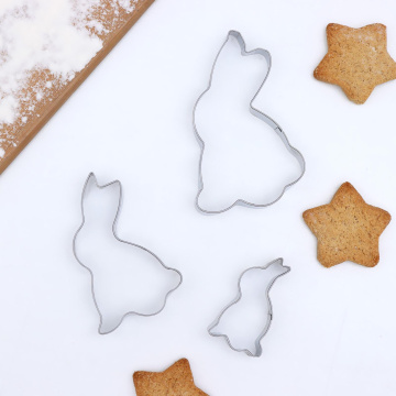 Набор форм для вырезания печенья Доляна «Кролик», 3 шт, 5,5×8,5 см, 7,3×4,6 см, 4,8×2,6 см 