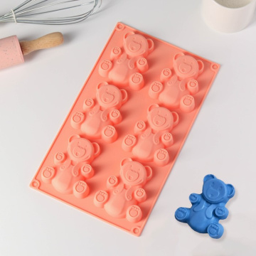 Форма для выпечки «Мишки», силикон, 28,5×17 см, 6 ячеек (8,5×7 см)