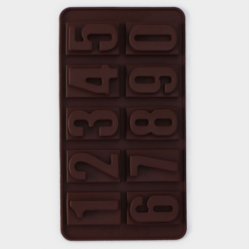 Форма для льда и кондитерских украшений «Цифры», 20×11 см, силикон, 10 ячеек