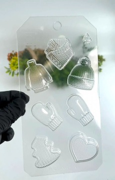 Вязаные МИНИ АМ, форма для шоколада пластиковая