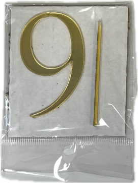 Топпер акриловый 6,5*4см цифра 9, золото
