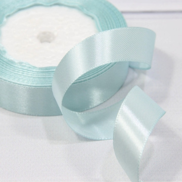 Лента атласная 2,5 см 25 ярдов голубая 010