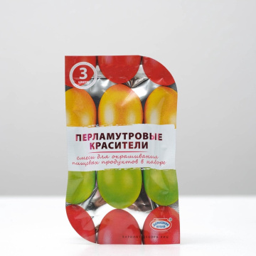 Пищевой краситель для яиц, перламутровый, 3 цвета, микс, 2 вида