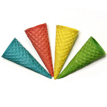 Вафельный рожок цветной 110 ровный край, 4шт