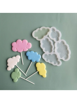 Силиконовая форма для леденцов «Облака 5 в1»