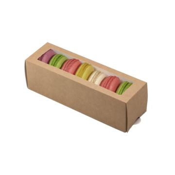 Коробка для макарун и сладостей с окном 18*5,5*5,5 см