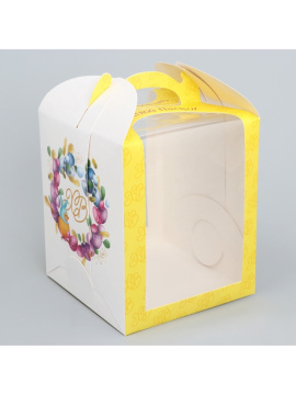 Коробка под кулич «Пасха», 15×15×18 см 