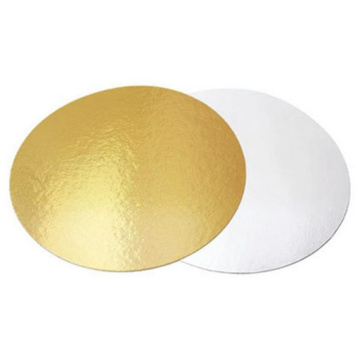 Подложка для торта 1,5 мм, d-140 золото/белое (круглая)