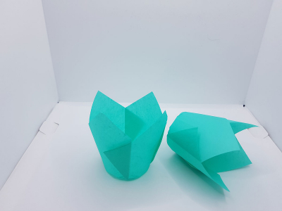 Форма бумажная «Тюльпан» аквамарин, 50х80 мм, 20шт