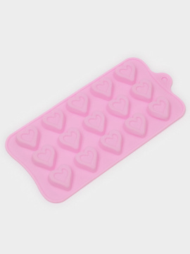 Форма для конфет и шоколада «Сердечко», силикон, 21×10 см, 15 ячеек (2.7×2.8 см)