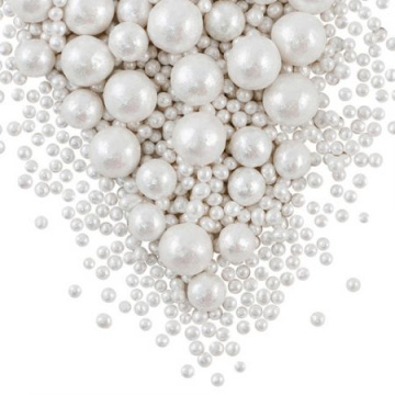 № 736 Рисовое драже в глазури "Блеск Белый Жемчуг", 50гр