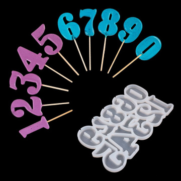 Силиконовая форма для леденцов «Цифры от 0 до 9» (55мм)