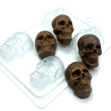 Череп МИНИ (4 ячейки), форма для шоколада пластиковая