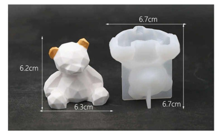 Силиконовый молд 3D "Геометрический мишка"
