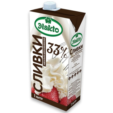 Сливки Элакто 33%, 1л. ультрапастеризованный