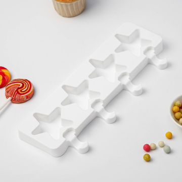 Форма силиконовая для мороженого «Звезда»  28,5×10,5×2 см, 4 ячейки