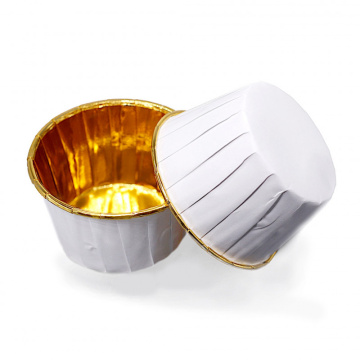 Капсулы усиленные, 50х40 мм, с ламинацией (Золотой металлик+белый) 10шт