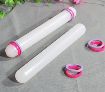 Скалка кондитерская с набором ограничительных колец (Длина 22,5 см, диаметр 2,5 см)