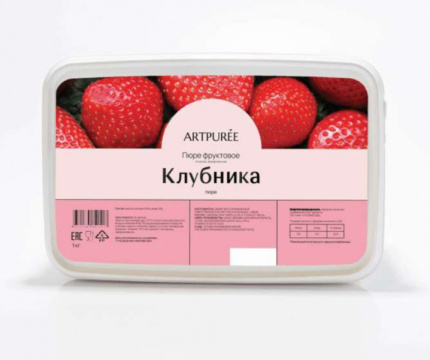 Пюре клубника 10% сахара 1 кг, ARTPUREE, РОССИЯ