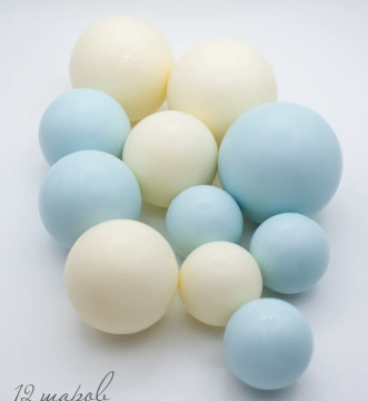 Шоколадные Белые и Голубые шары 12 шт