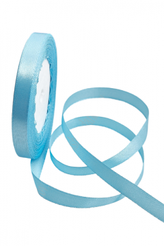 Лента атласная 1 см 25 ярдов голубая 103