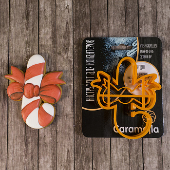 Вырубка для пряника с оттиском "Леденец с бантом" пластик, 11 см