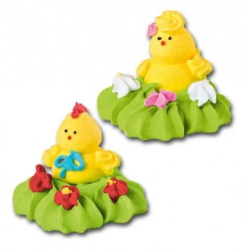 Сахарная фигурка "Цыпленок на травке" 1 шт