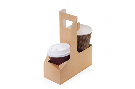 Держатель для стаканов крафт 2яч., 160*80*80мм