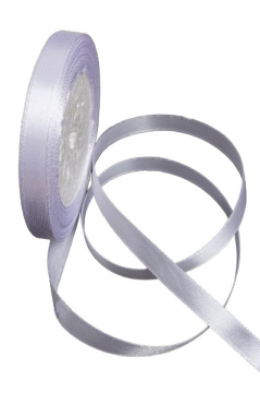 Лента атласная 1 см 25 ярдов белая 001