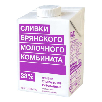 Сливки 33 % 500 г, БМК