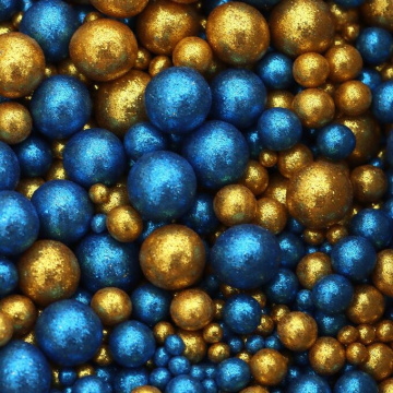 № 712 Рисовые драже в глазури Блеск Золото/Синий, 50гр