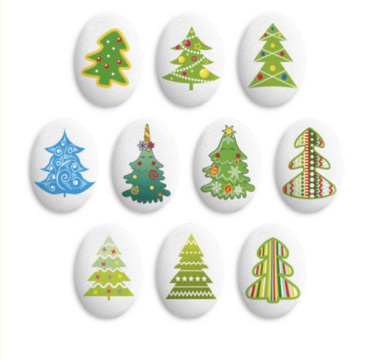 Сахарные медальоны "Елочки" 5 шт
