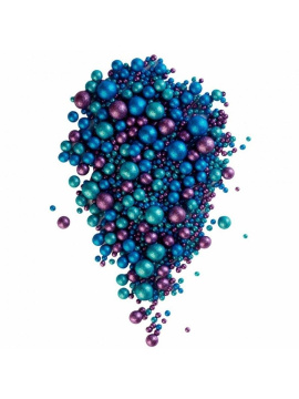 № 734 Рисовые драже в глазури Блеск Синий/Голубой/Фиолетовый, 50гр