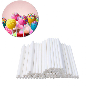 Палочки бумажные для леденцов и кейкпопсов (белые, 10 см, d - 3 мм) 50 шт
