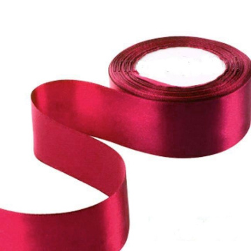 Лента атласная 2,5 см 25 ярдов бордовая 166
