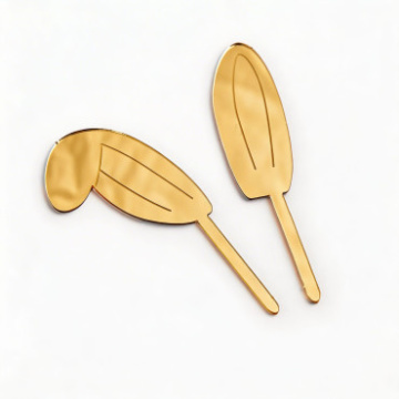 Набор декоративных украшений (мини топперов) «Кроличьи ушки» 2шт, золото