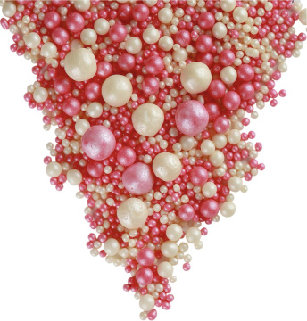 № 109 Рисовое драже в глазури микс, розовое/серебро, 100 гр