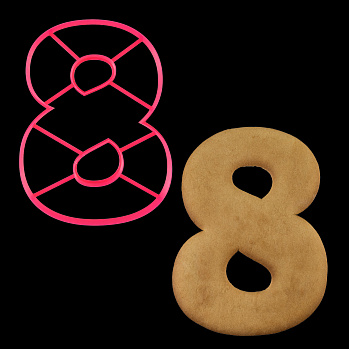 Вырубка для торта "Цифра 8", пластик 20 см