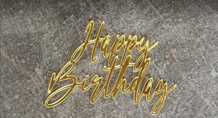 Топпер зеркальный акрил "Happy birthday", 100х70