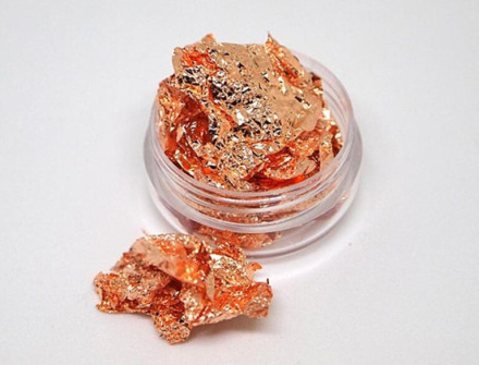 Декоративное розовое золото - баночка (хлопья)