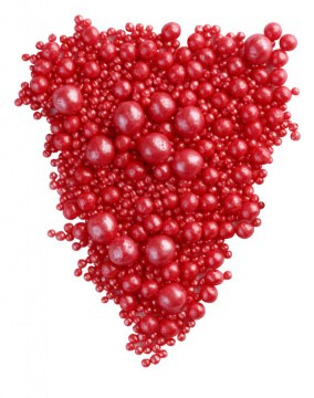 №164 Рисовое драже в глазури микс Жемчуг Красный, 100гр